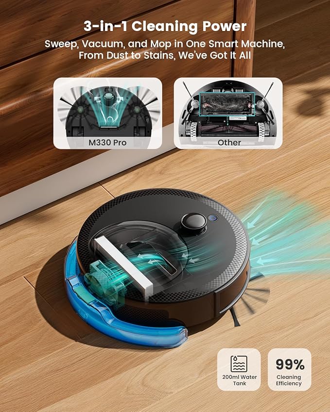 Lefant M330 Pro Robot Vacuum Cleaner For Home Mop For Floor 6000pa Long Battery Life
